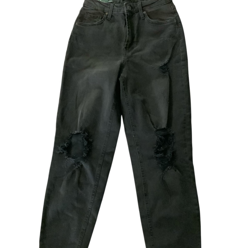 Wild Fable Women's Size 6 Super High Rise Tapered Jeans Black Wash - Picture 2 of 7